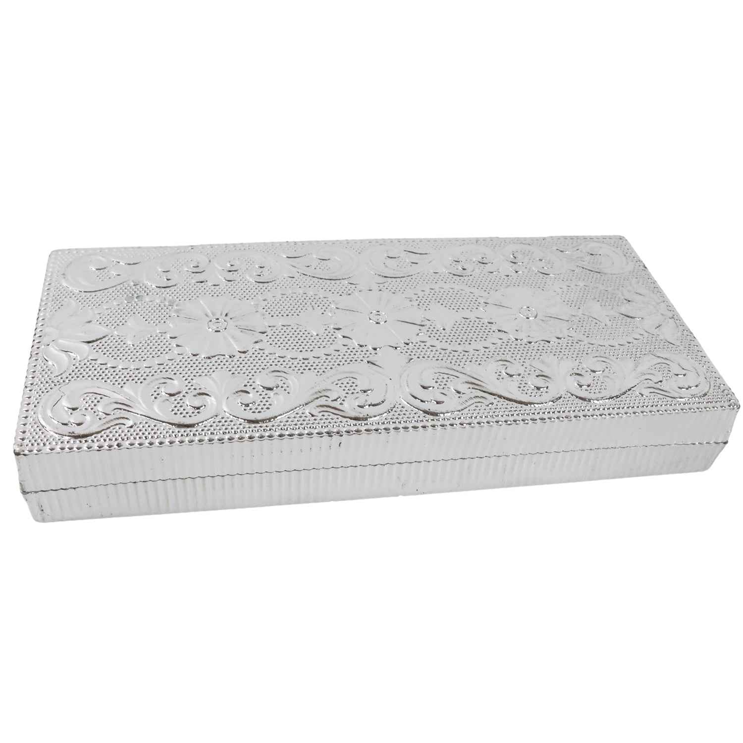 Decorative Multipurpose Silver Cash Box – Stylish 20x9cm Gift Case