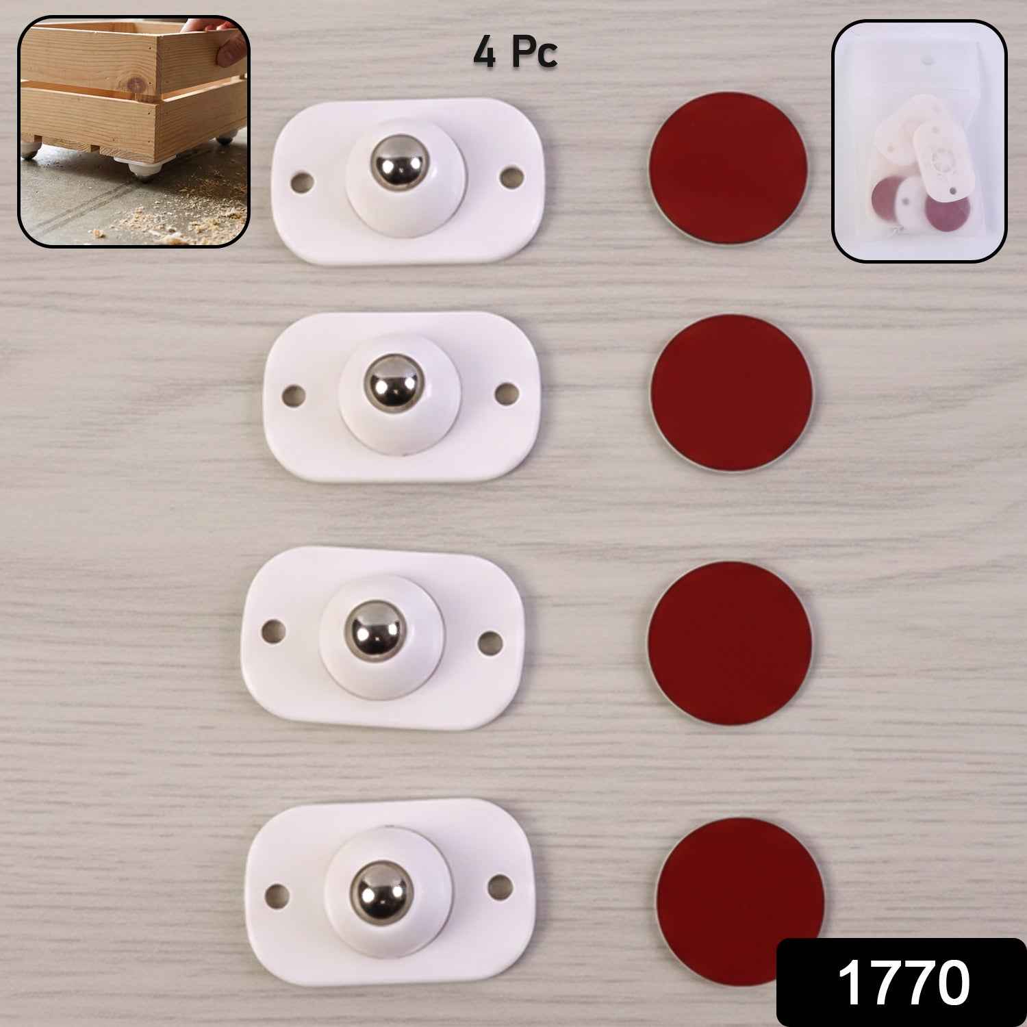 Furniture Moving Roller Mini Wheels – Heavy-Duty 4 Pc Set