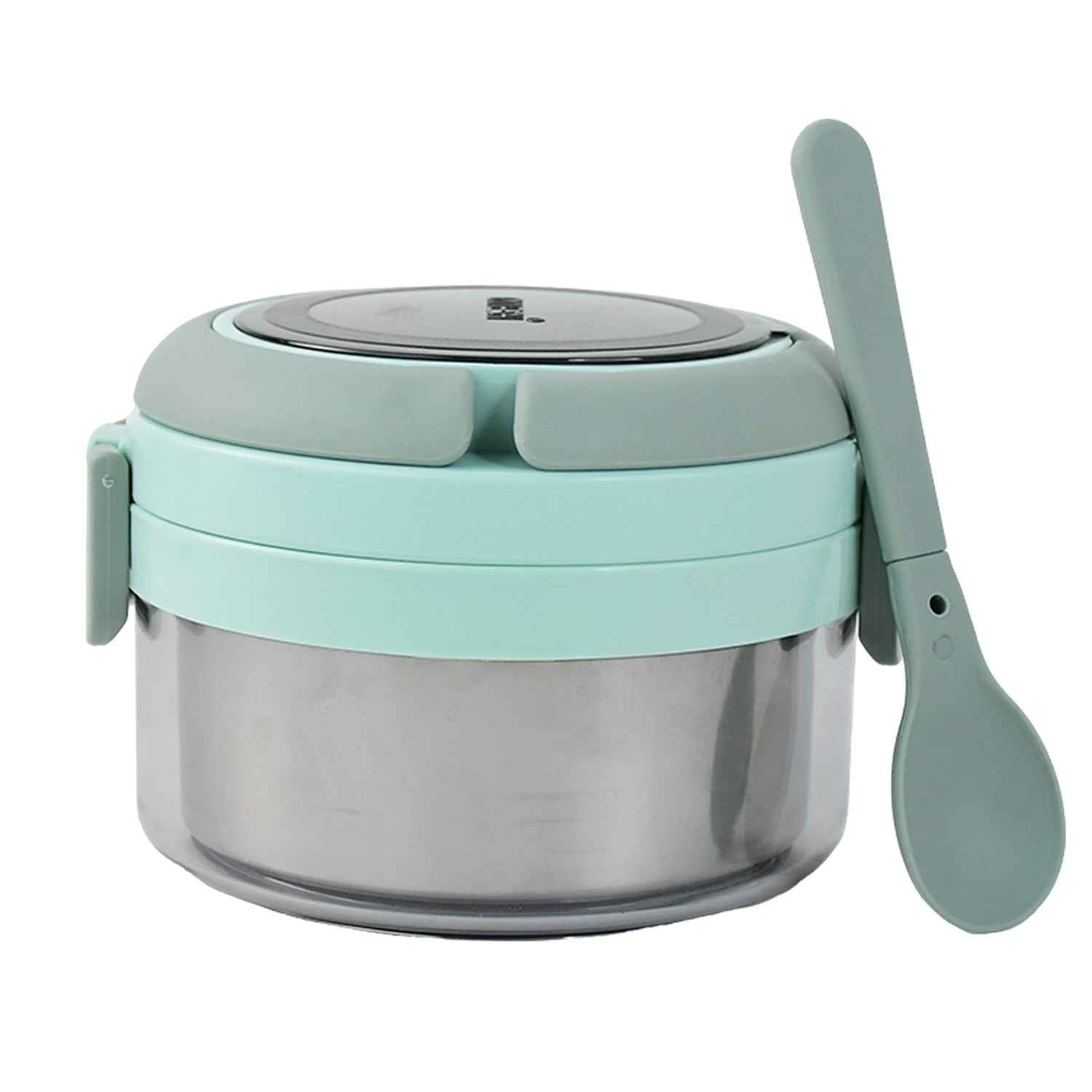 Insulated Lunch Box 400ml – Leakproof Stainless Steel Tiffin with Folding Spoon