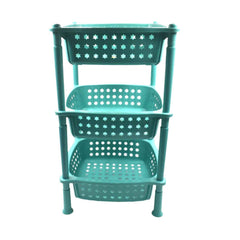 Kitchen Trolley Basket – 3 Layer Square Storage Rack | CookAura