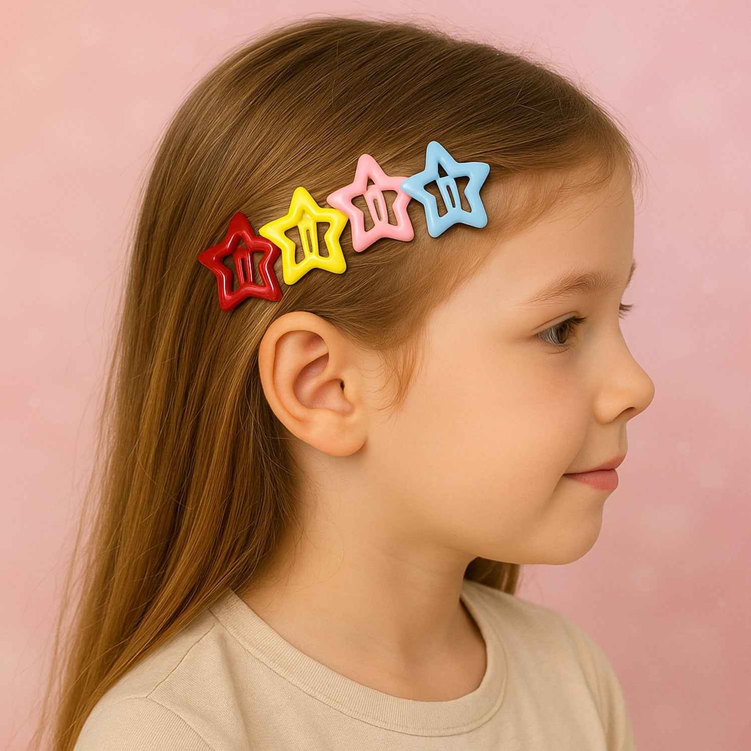 Metal Star Hair Clips – Set of 10 Colorful Barrettes for All Ages