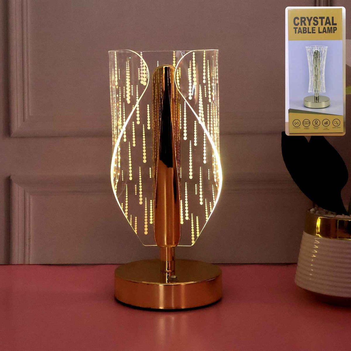 Crystal LED Table Lamp – Elegant Modern Bedside Lighting