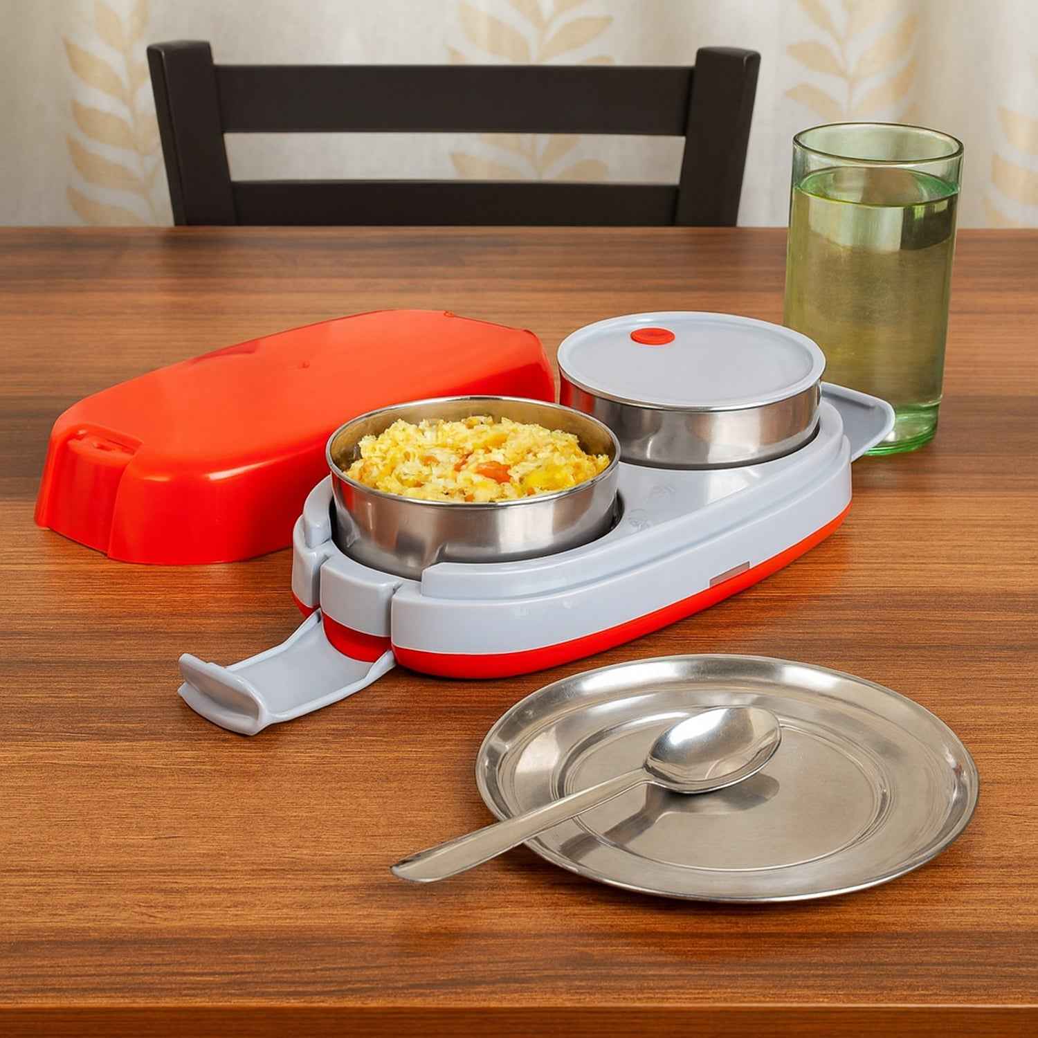 Electric Lunch Box – Dual Stainless Steel Containers for Hot Meals