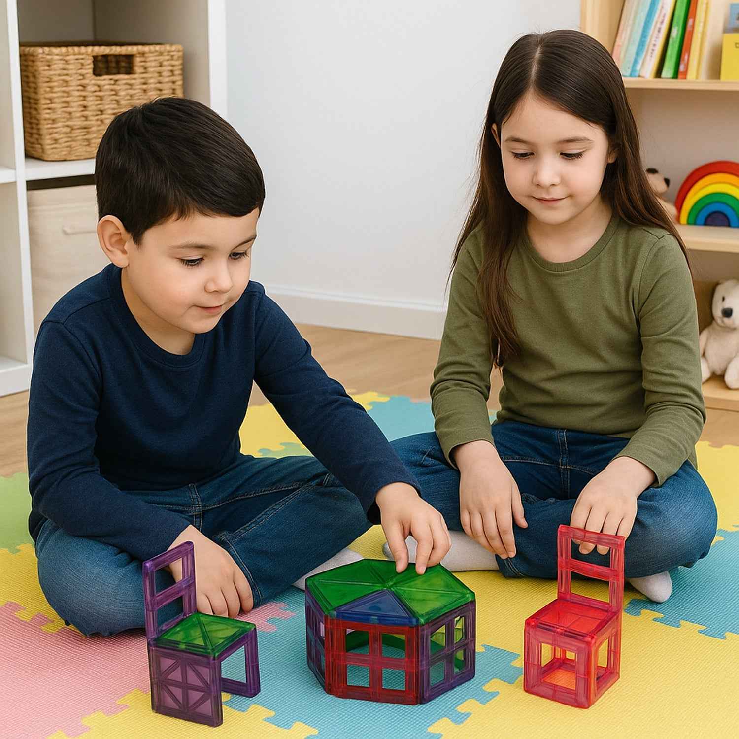 Magnetic Building Tiles Set – 26 Pieces for Creative STEM Play