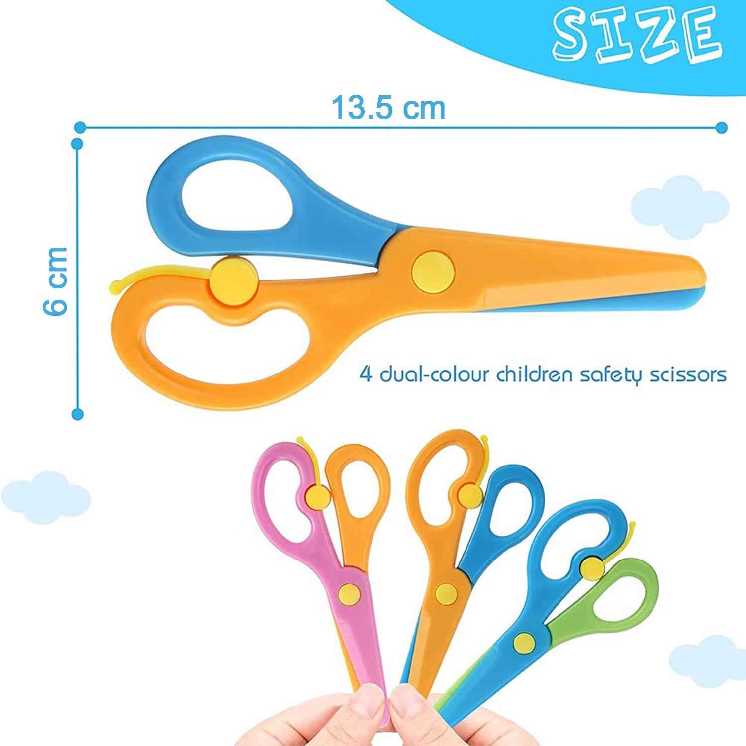 Child-Safe Plastic Safety Scissors – Rounded Tips for Kids' Crafts