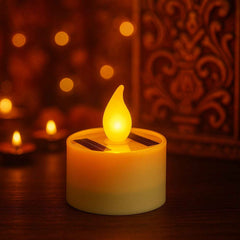 Solar Powered LED Flameless Candle – Safe Warm Glow for Decor