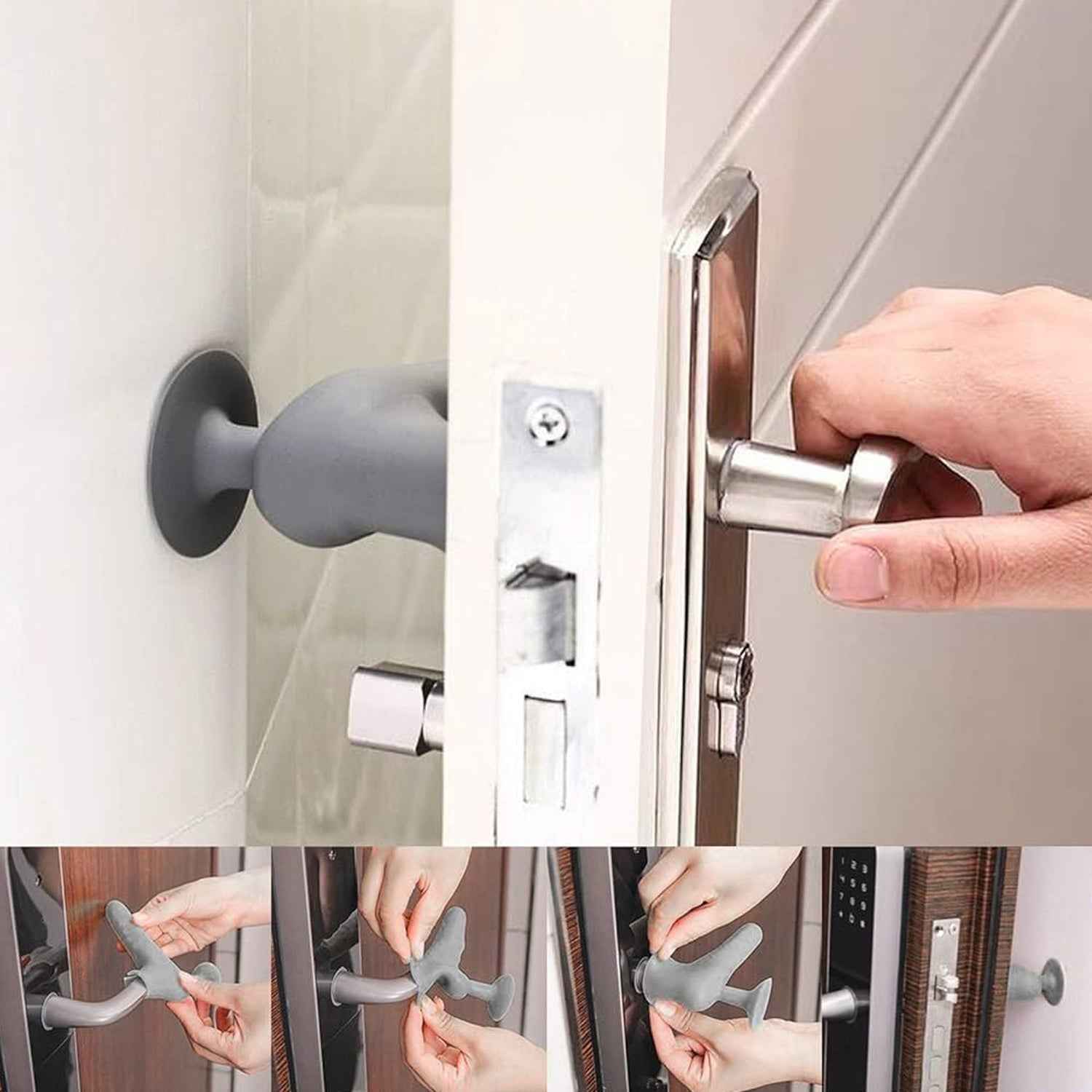 Silicone Door Handle Cover – Quiet & Anti-Static Protection | Safelix