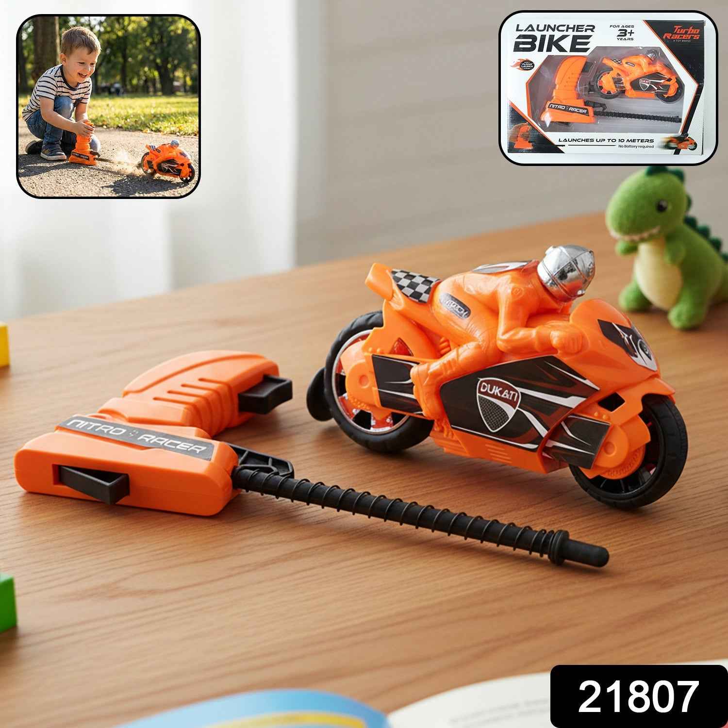 Launcher Racing Bike Toy for Kids – Manual Pull High-Speed Fun