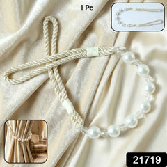 Pearl Beaded Curtain Tieback – Elegant No-Drill Decorative Holder