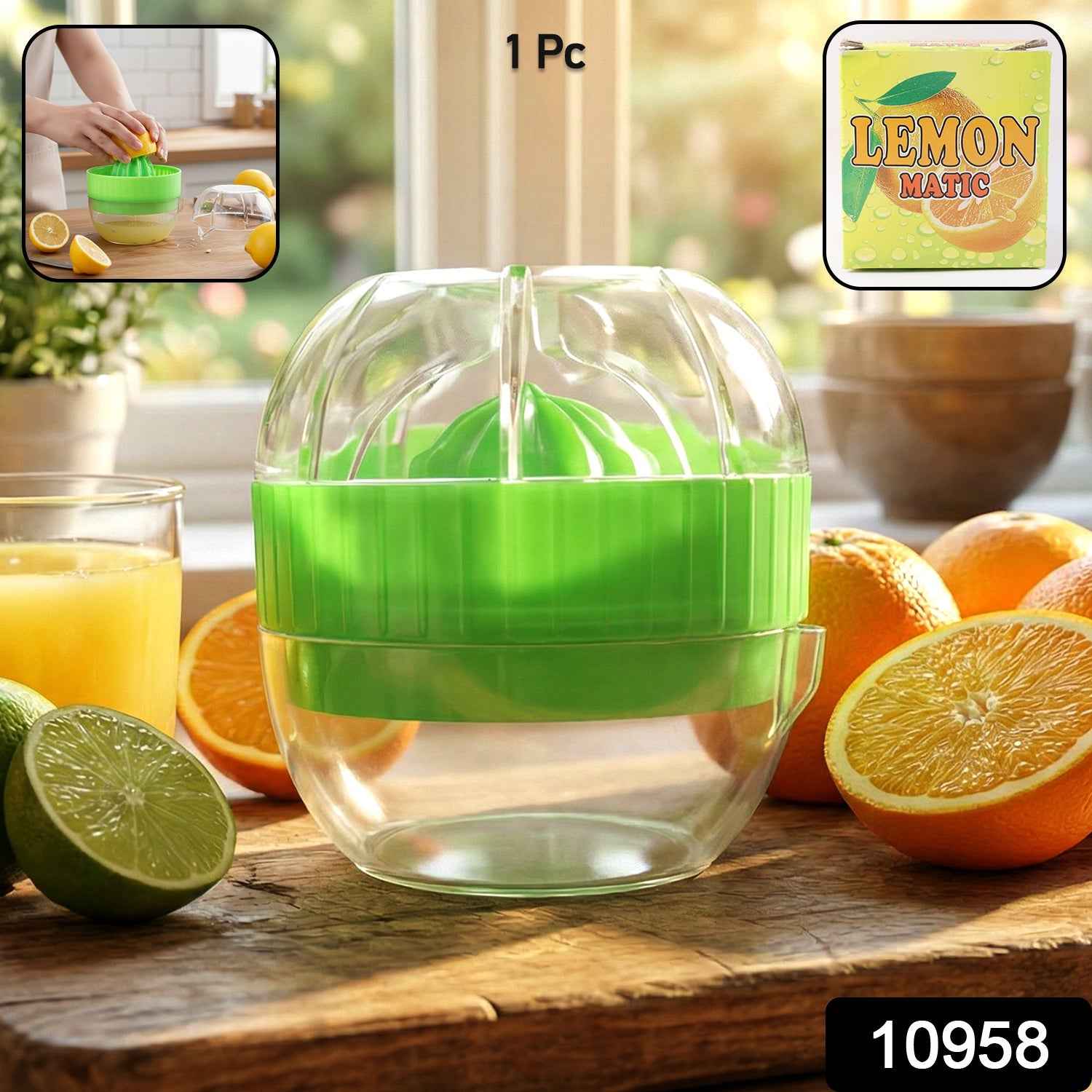 Manual Citrus Juicer – Splash-Free Juicing with Bowl & Cover