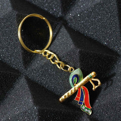 Krishna Flute Keychain – Durable Metal with Peacock Feather Design