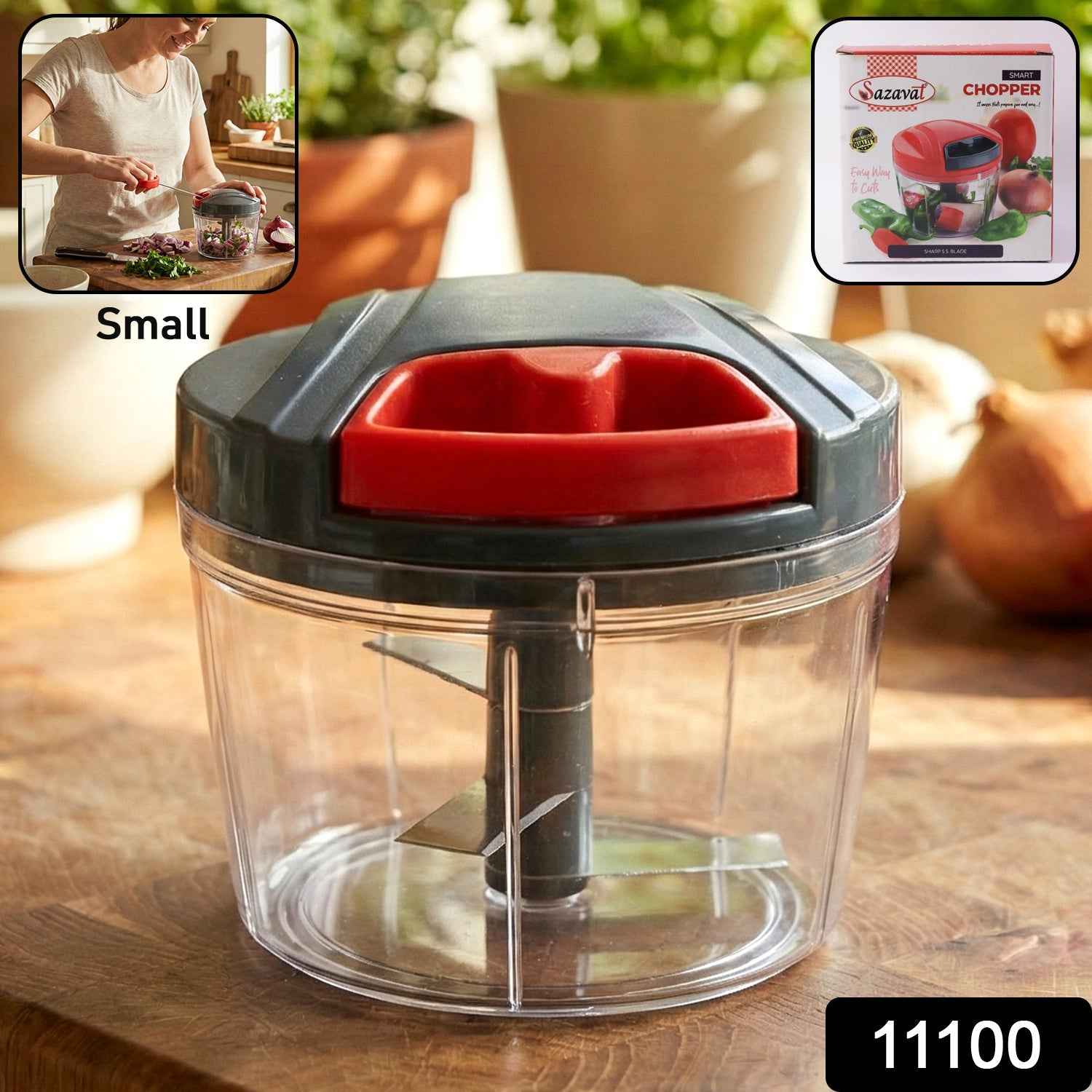 Manual Hand-Press Vegetable Chopper – Compact for Quick Prep