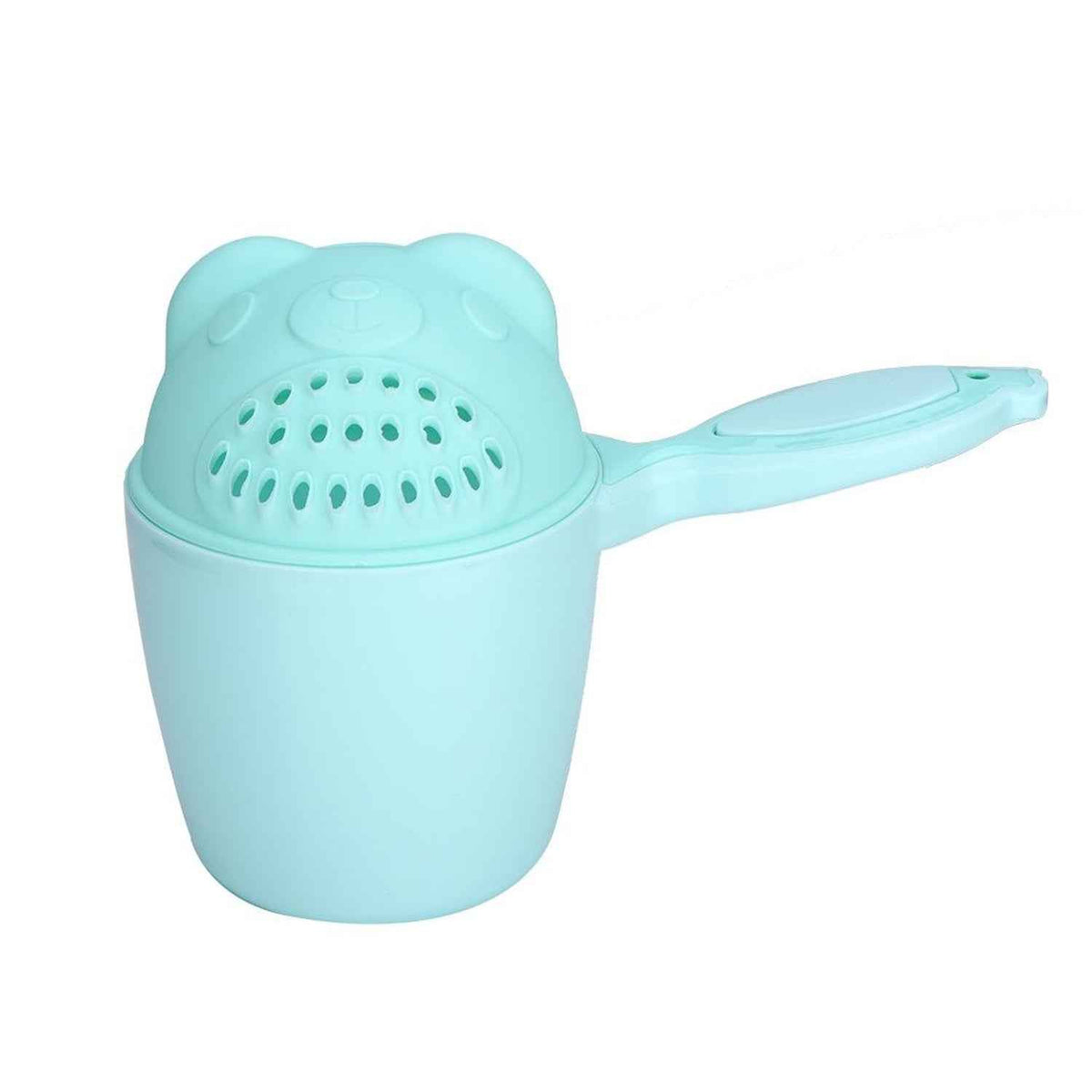 Baby Shampoo Shower Cup with a cute cartoon design and soft, flexible rim for comfortable hair washing.