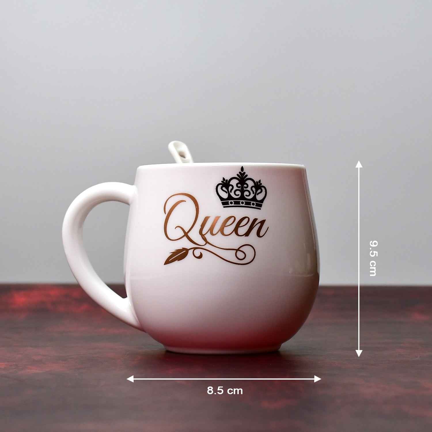 Boxed multi-design plastic mug with spoon, perfect for gifting.