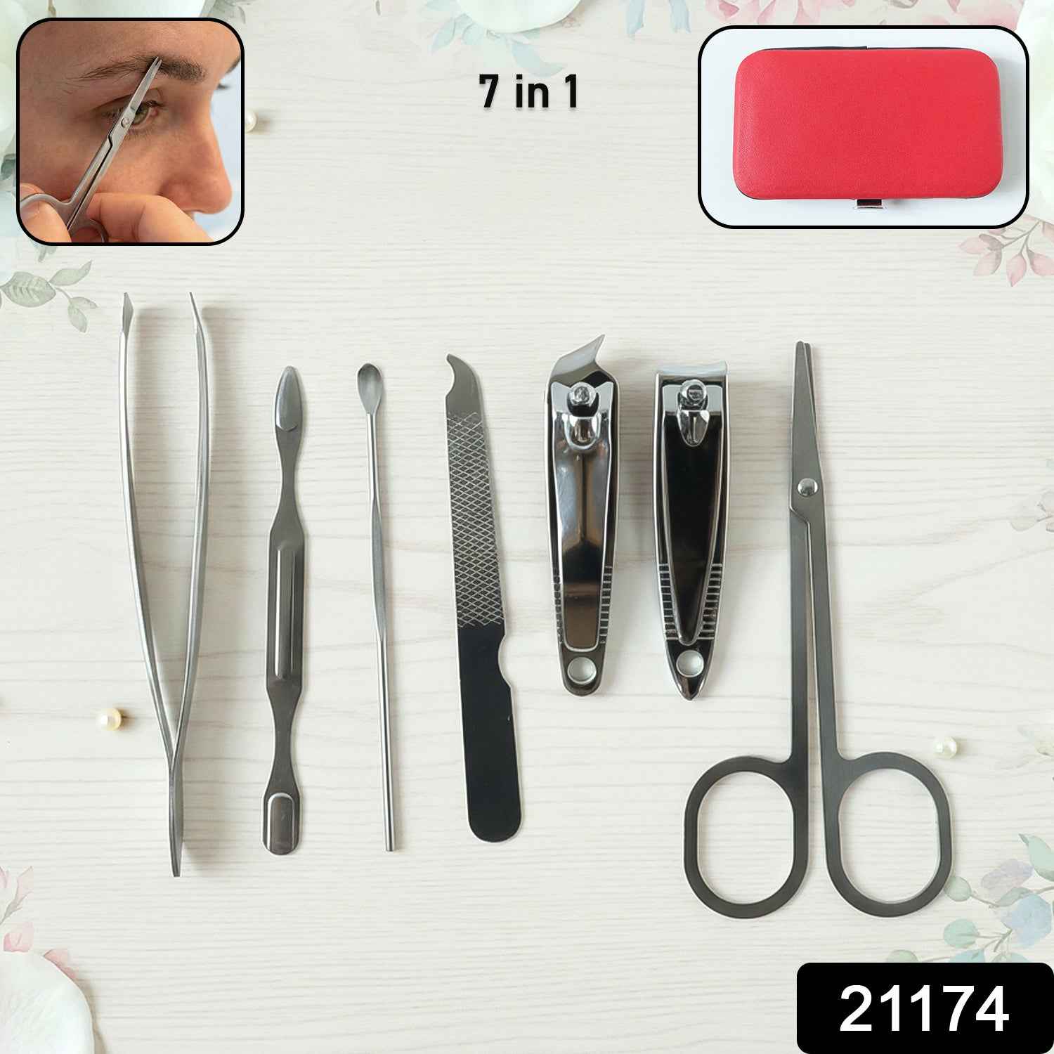 Manicure & Pedicure Grooming Kit – 7-in-1 Stainless Steel Set