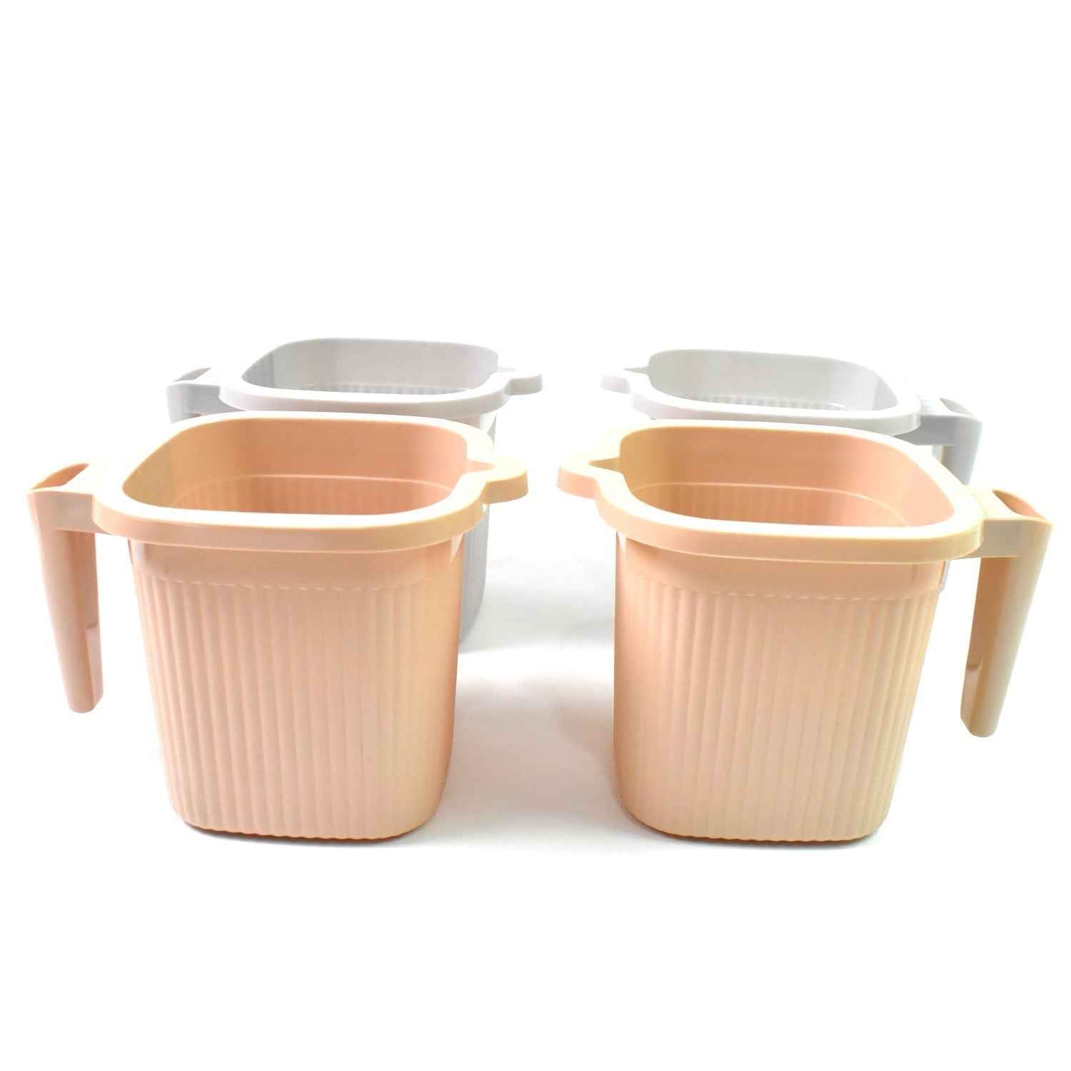 Plastic Bath Mug Set – Square, 1000ml (4 Pc) | Mini Bubbles