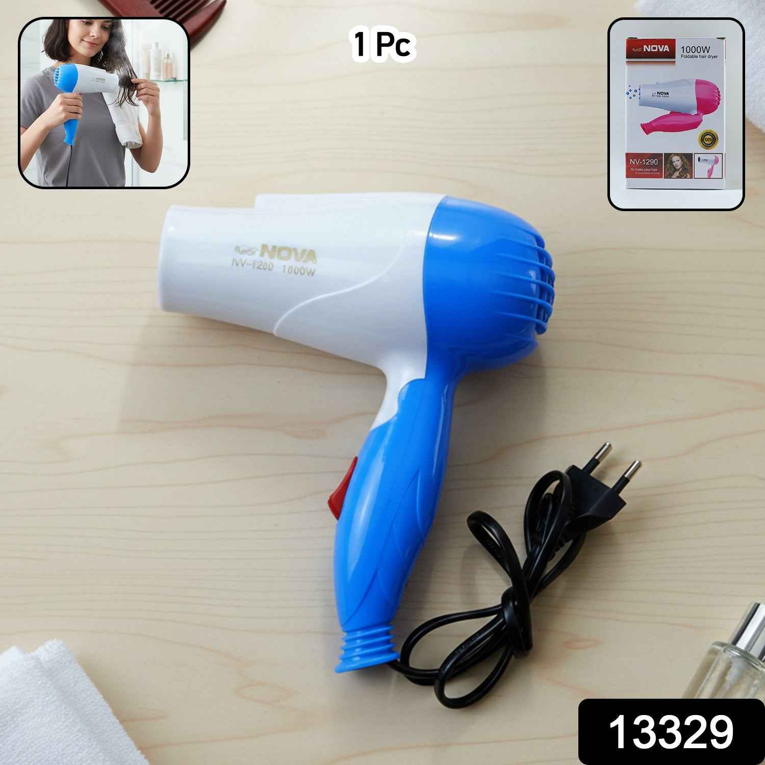 Foldable Hair Dryer – Compact & Travel-Friendly for Quick Drying