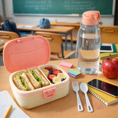 Plastic Lunch Box Set – Secure Lock Lid & Dual Compartments