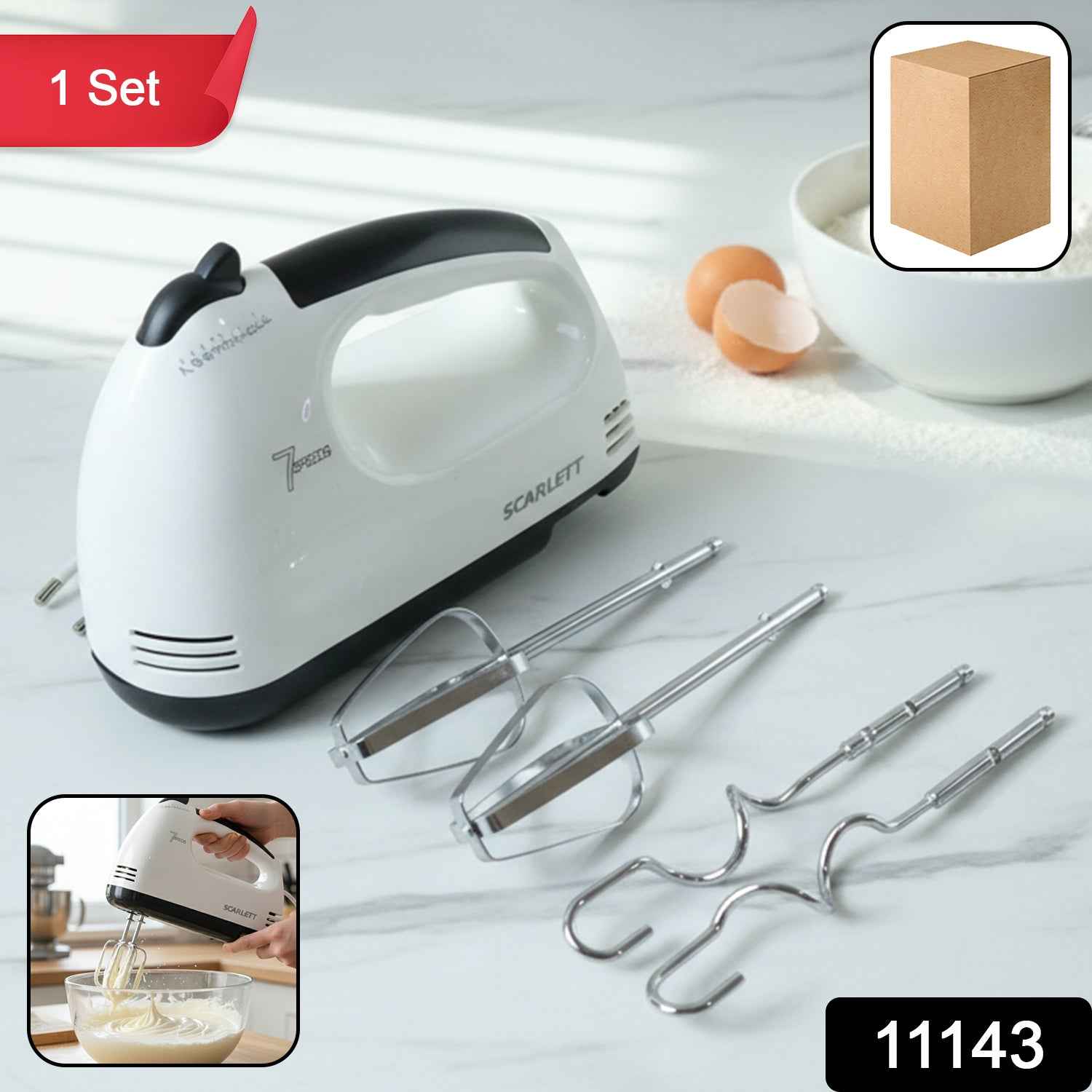 Electric Hand Mixer – Multi-Speed Kitchen Baking Appliance