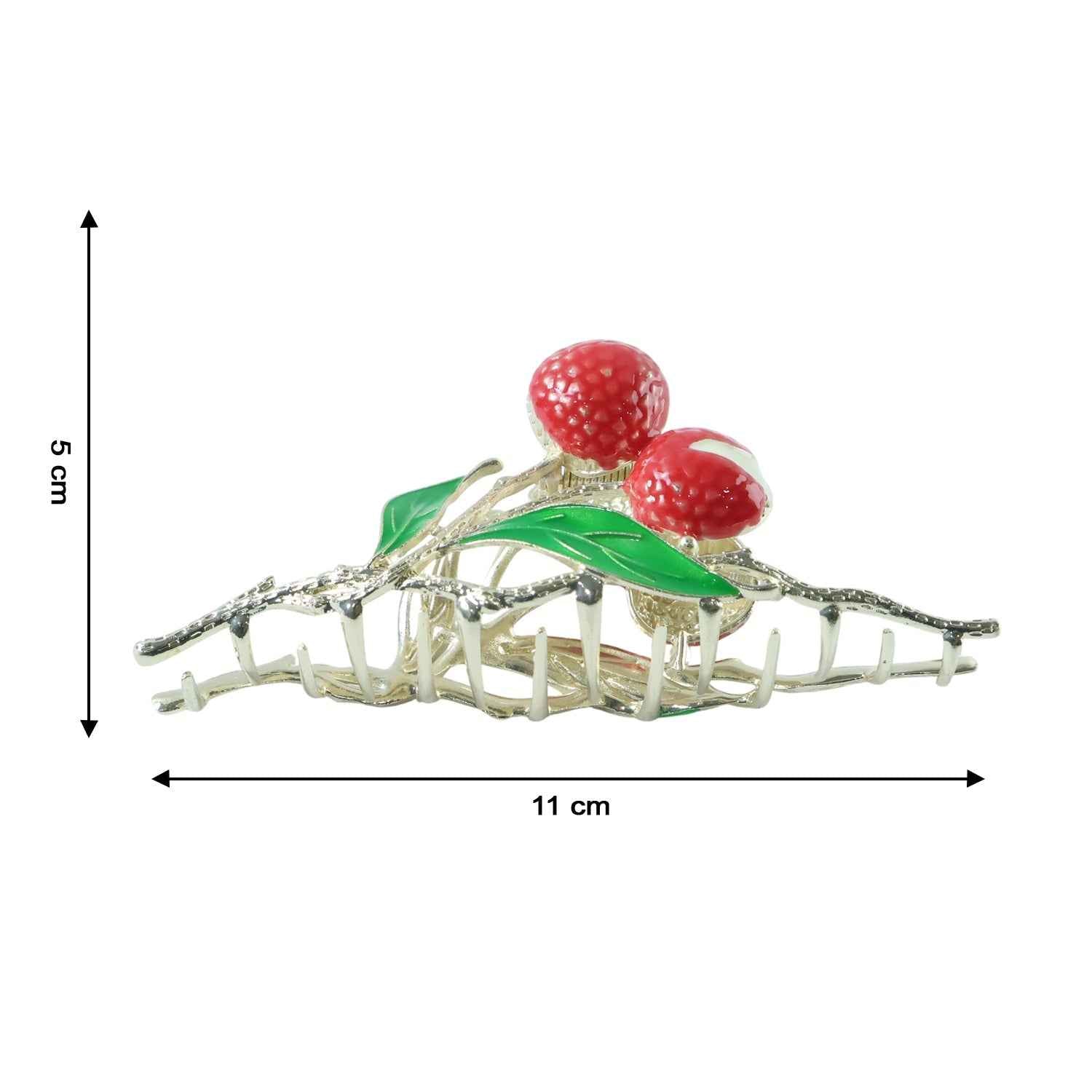 Berry Fruit Hair Claw Clip – Elegant Leaf Design & Strong Grip