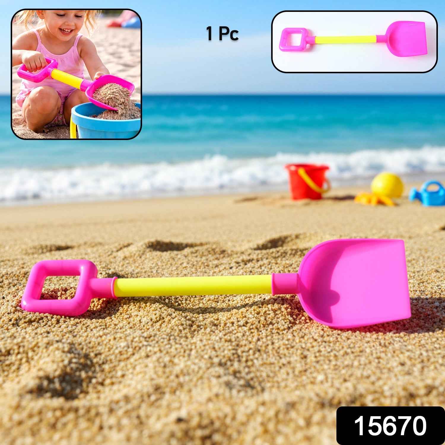 Kids Beach Sand Shovel – Lightweight Plastic Spade for Play