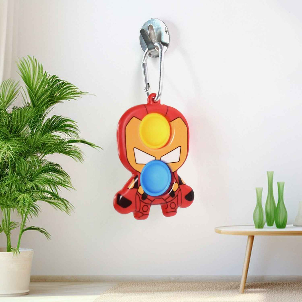 Iron Man Pop It Keychain – Compact Fidget Stress Relief Toy