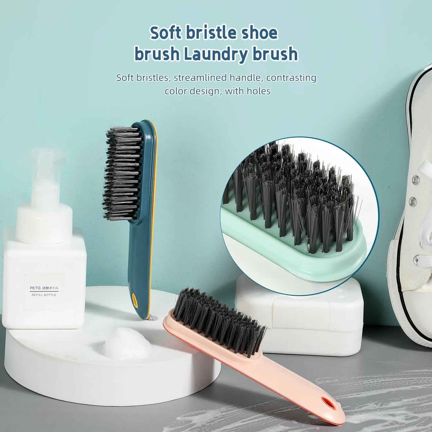 Shoe & Clothes Cleaning Brush – Soft Bristle Scrubber | Velvet Wipe