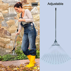 Adjustable Garden Rake – Telescopic Steel for Lawn Cleanup | Indo Glow