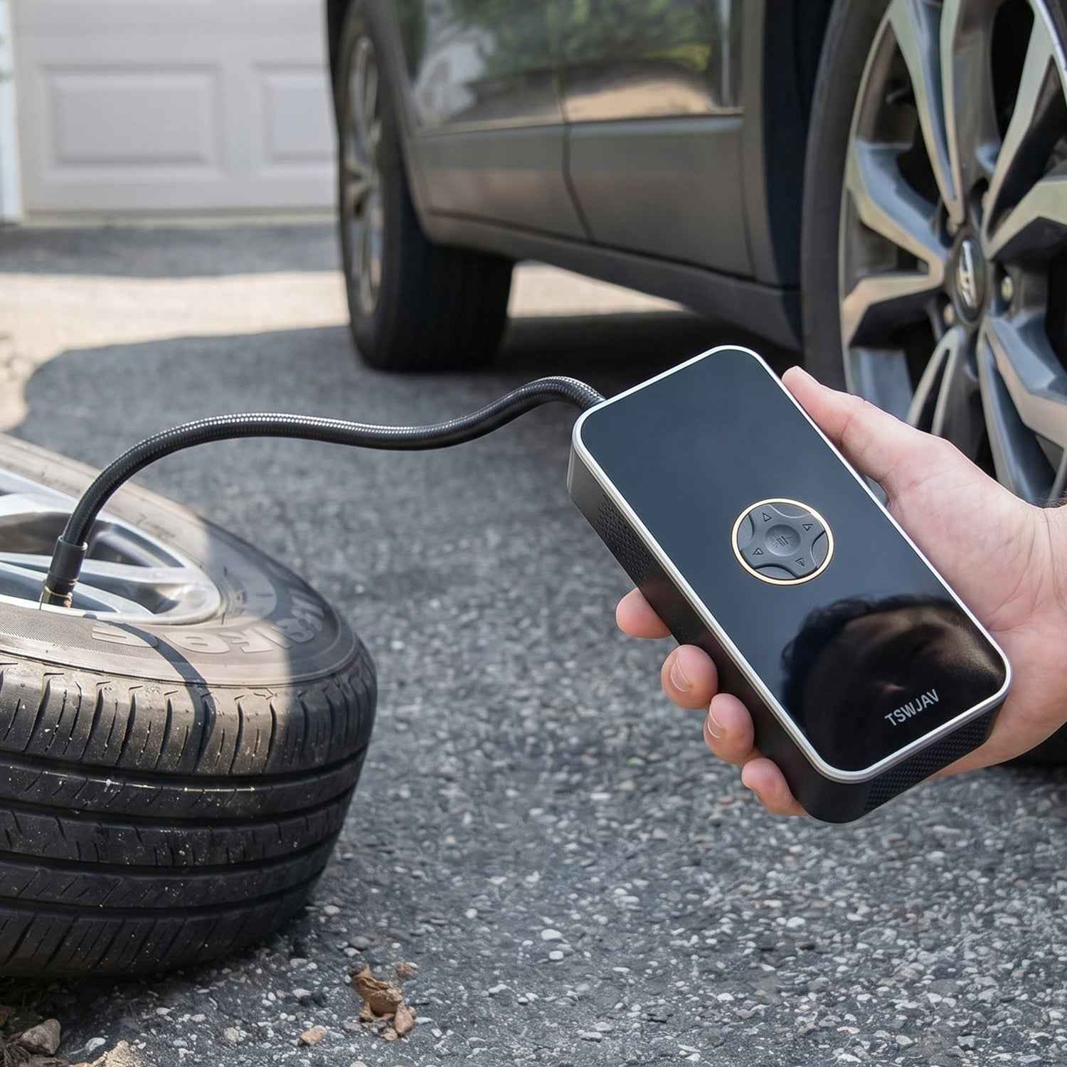 Portable Electric Car Tyre Pump Ð Wireless & Rechargeable for Easy Inflation