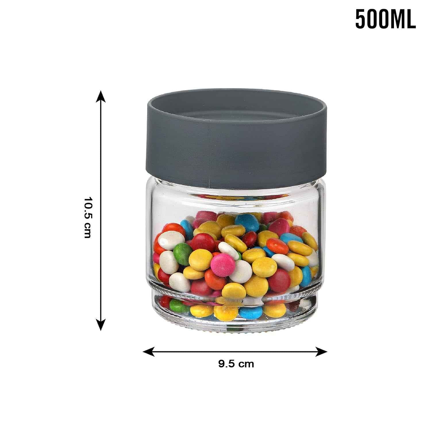 Airtight Kitchen Storage Jar – Secure 500 ML Transparent Container