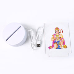 3D Lord Hanuman devotional night light frame for home temple