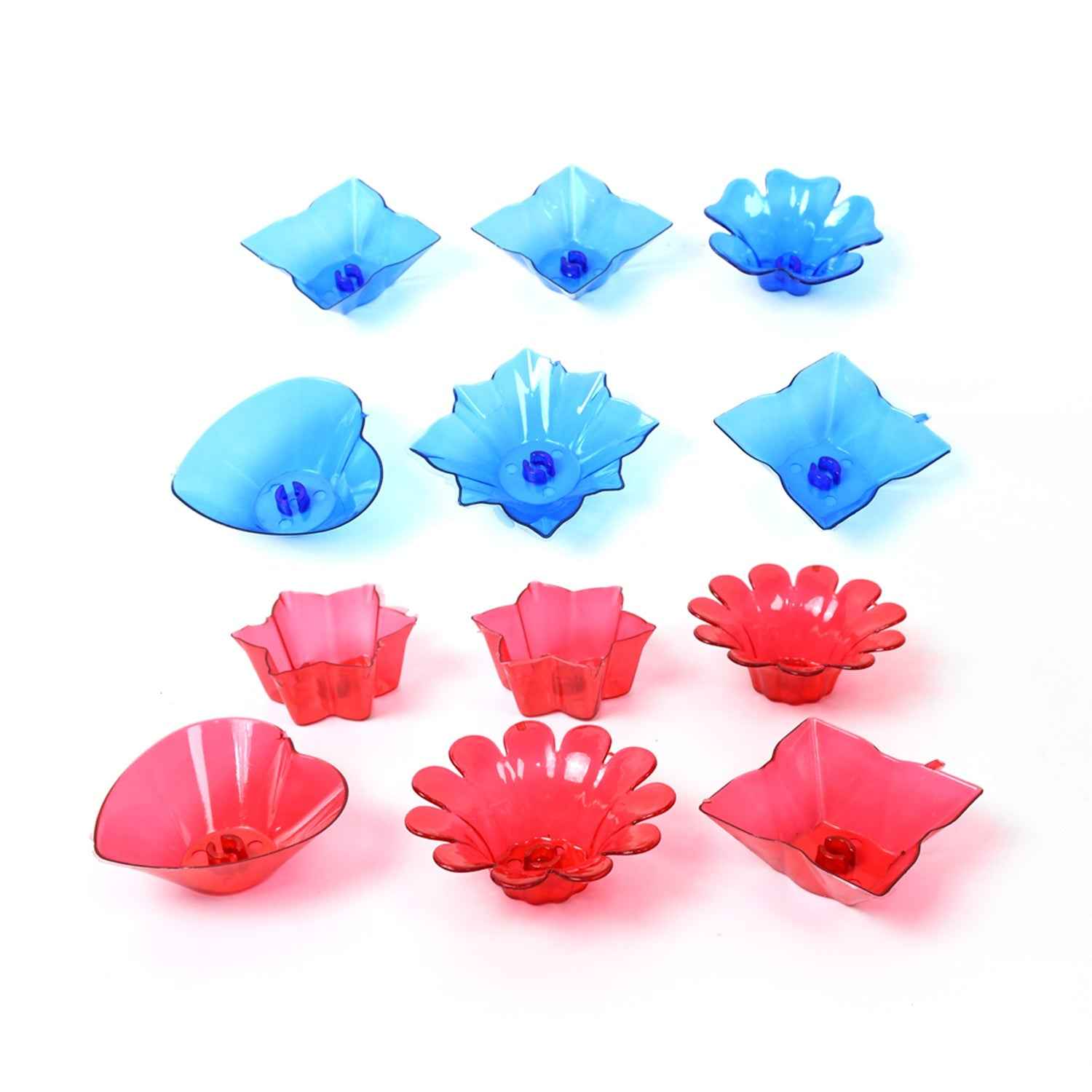 Diwali Diya Set – Multicolor Plastic Candle Holders (12 Pcs) | Indo Glow
