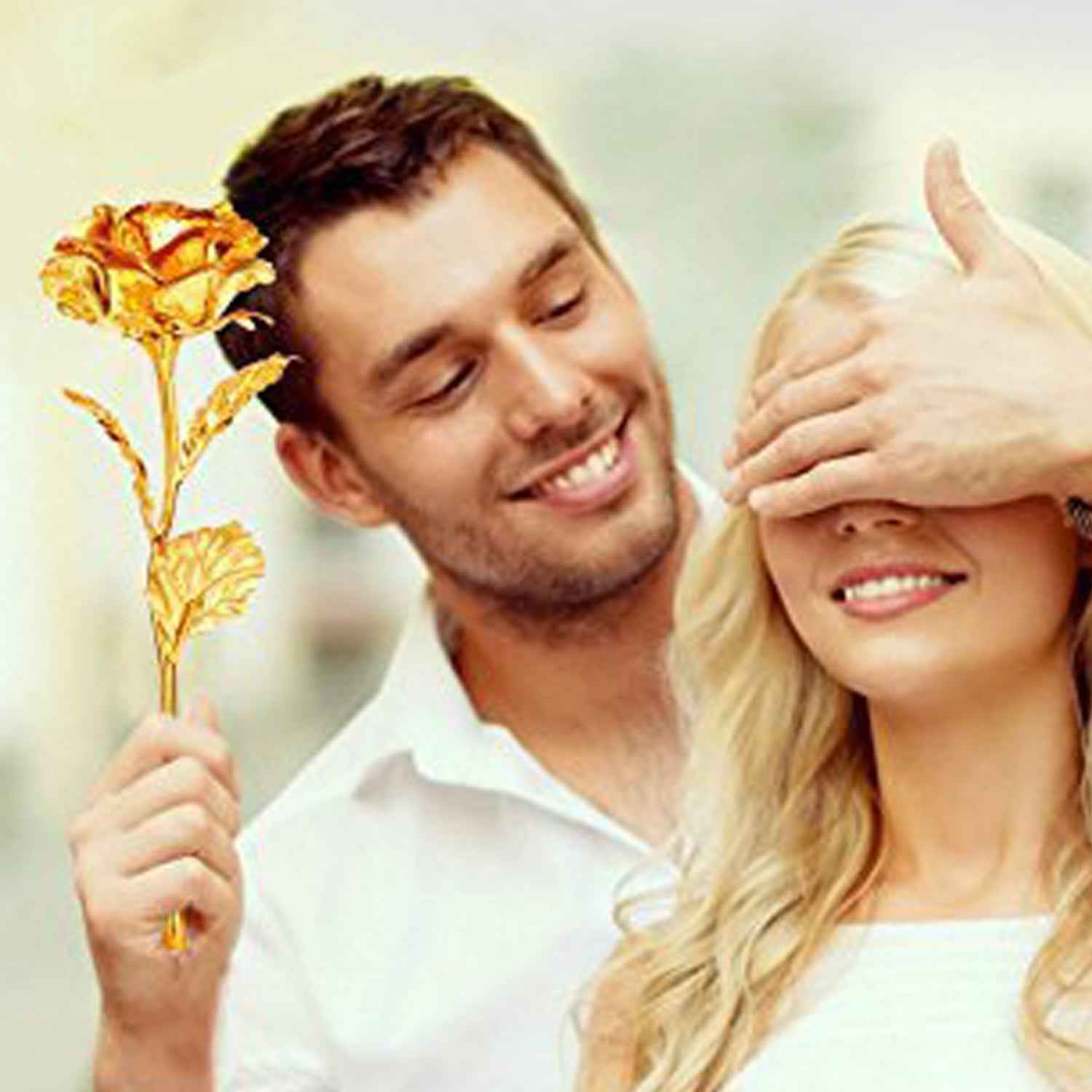 Gold Plated Artificial Rose – Eternal Love Decor Gift