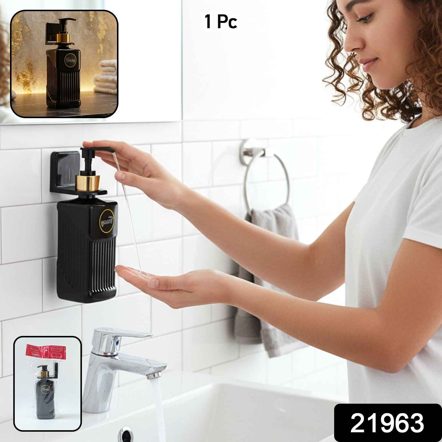 Liquid Handwash Dispenser – Wall-Mounted Elegant Pump Bottle