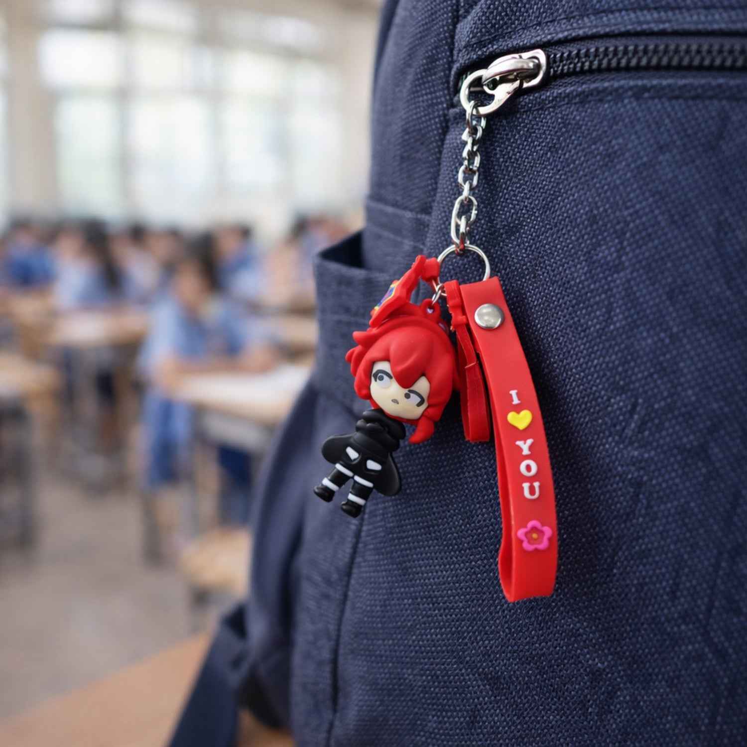 Cute Cartoon Girl Keychain – Adorable Gift & Bag Accessory