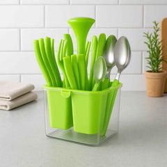 Stainless Steel Cutlery Set – Elegant 24-Piece with Holder