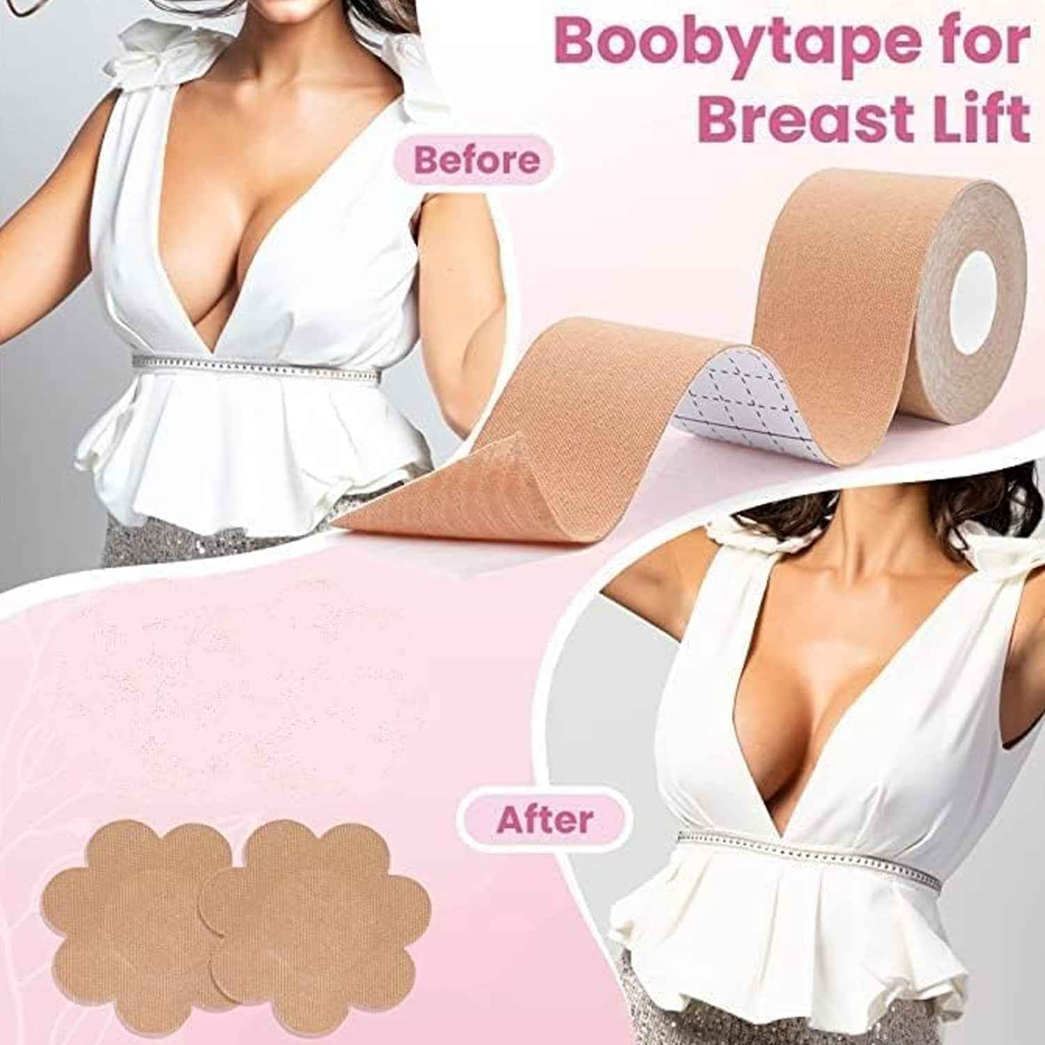 Boob Tape with Nipple Covers – Invisible Lift & Support | Velvet Wellness