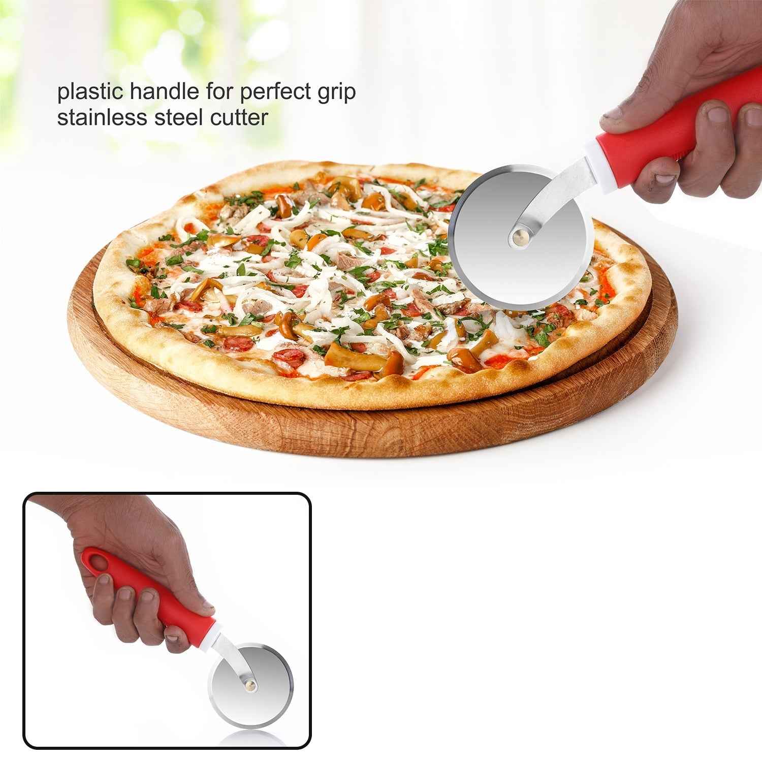 Pizza Cutter Wheel – Stainless Steel & Plastic Grip | Ganesh
