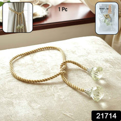 Luxury Curtain Tassel Tieback – Elegant Twisted Rope with Crystal Ends