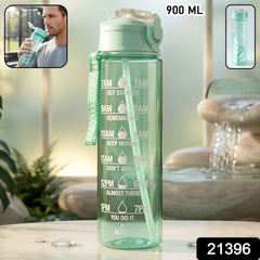 Motivational Water Bottle – 900ML with Time Marker & Flip Lid
