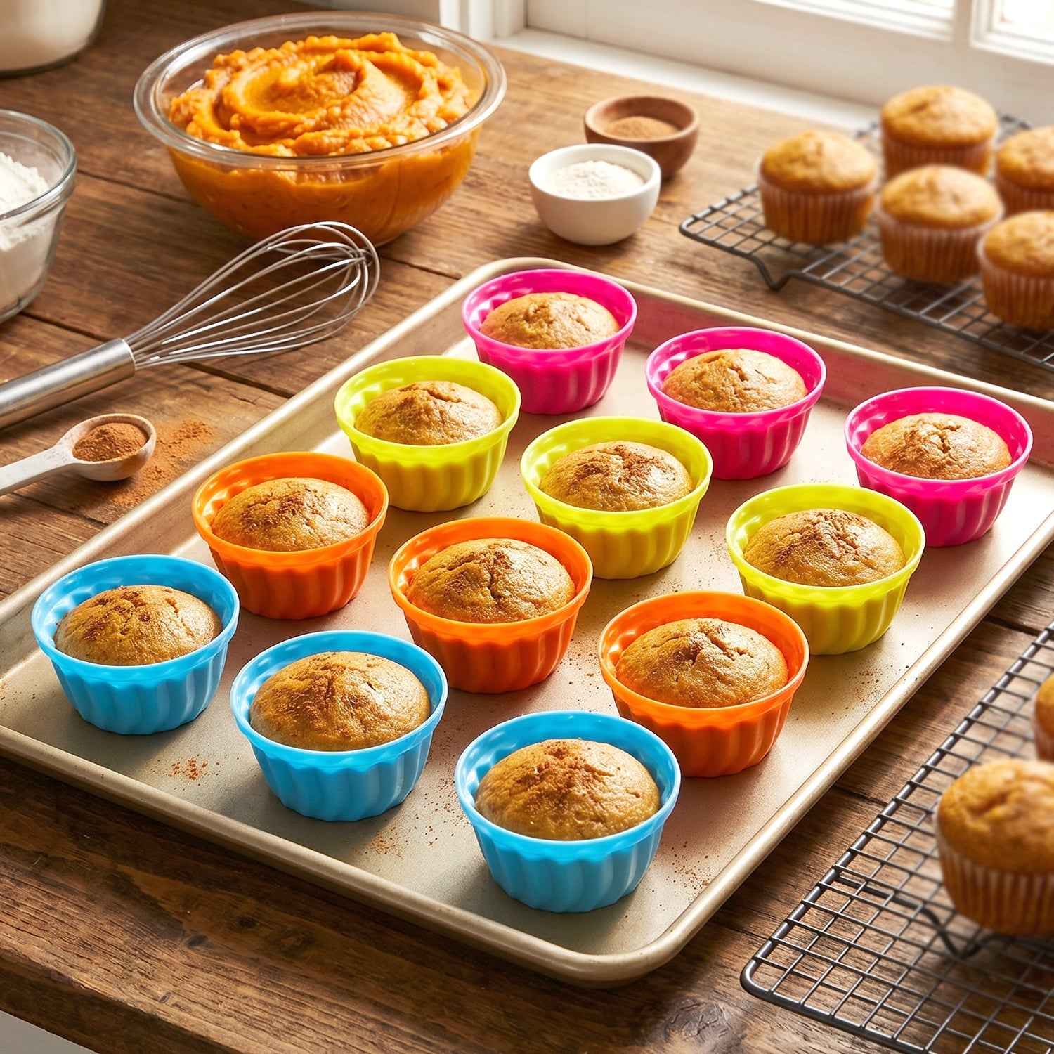 Reusable Silicone Cupcake Mould Set Ð Non-Stick & Heat-Resistant