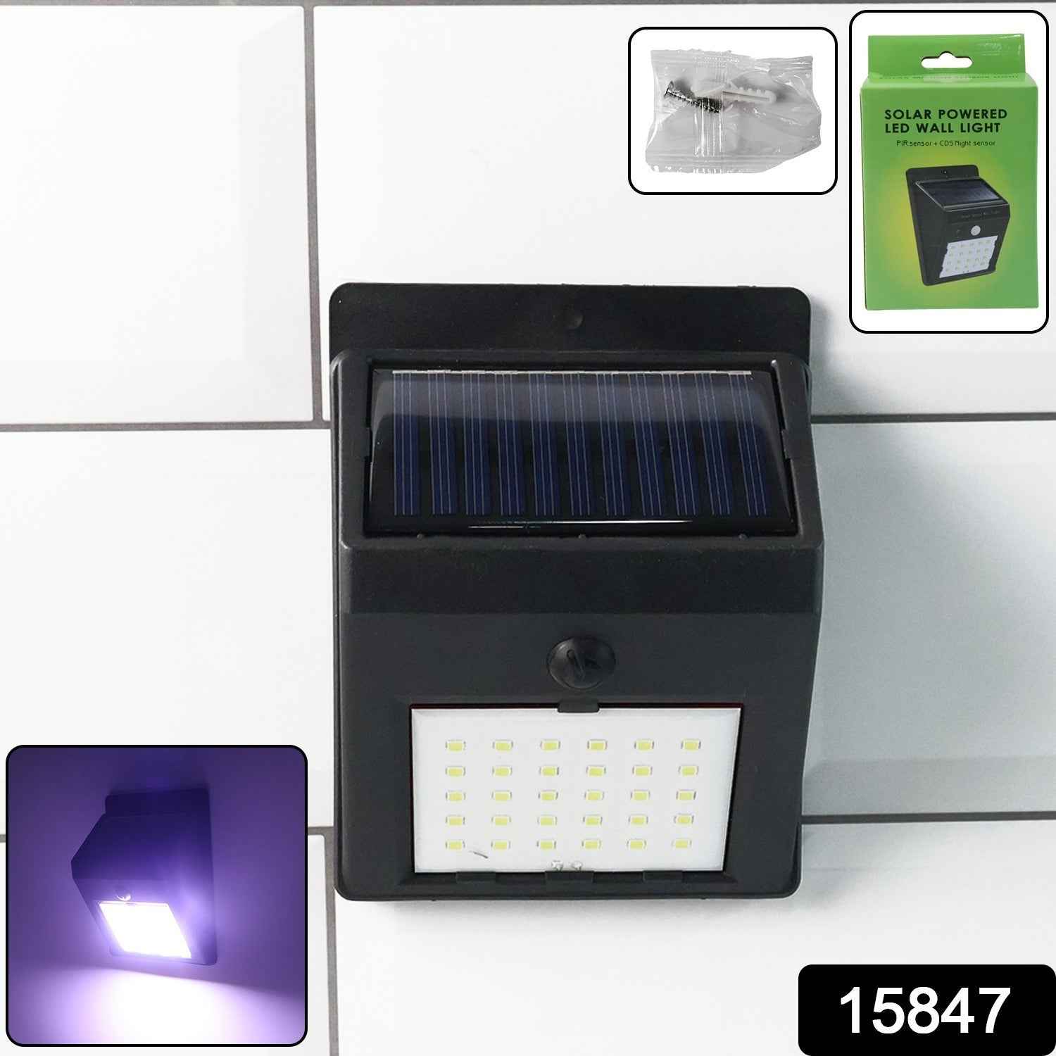 Solar Powered LED Wall Light – Motion Sensor Outdoor Security Lamp