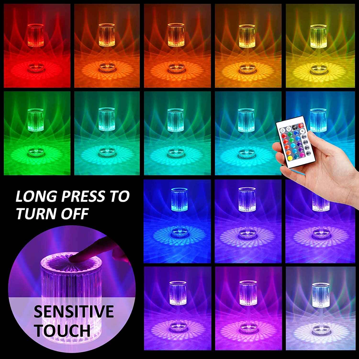 Crystal Table Lamp – Touch Control, USB Charging | Tidy Table