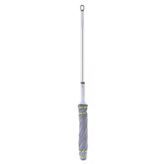 Compact self wringing mop with adjustable stainless steel handle stored neatly