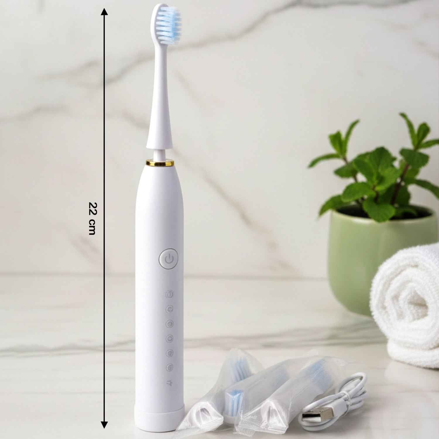 Electric Toothbrush – Rechargeable with 3 Extra Replacement Heads