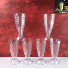 Plastic Milkshake Glass Set – Durable 400ML Plastic Tumblers (6 Pieces)