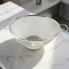 Stainless Steel Mesh Colander – Durable Kitchen Strainer with Handles