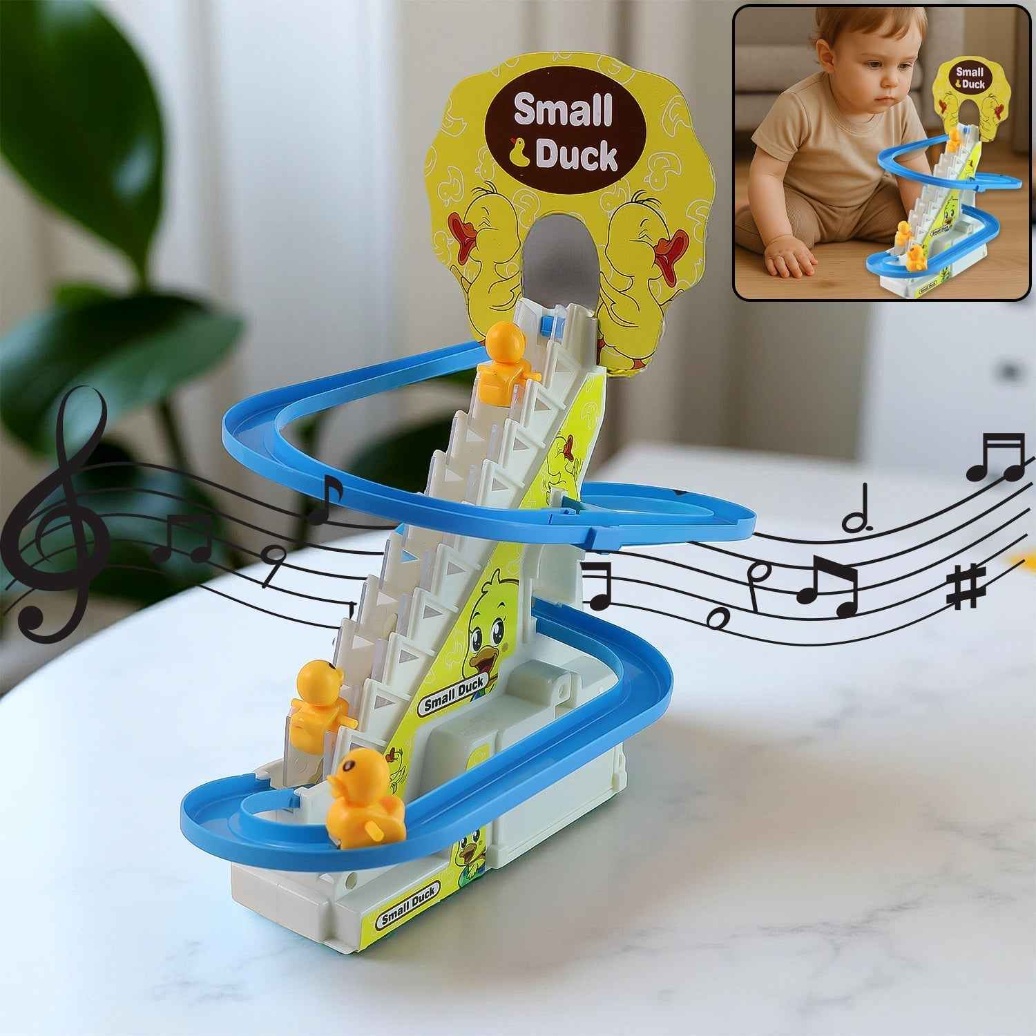 Duck Climb Stairs Toy – Interactive Music & Light Playset