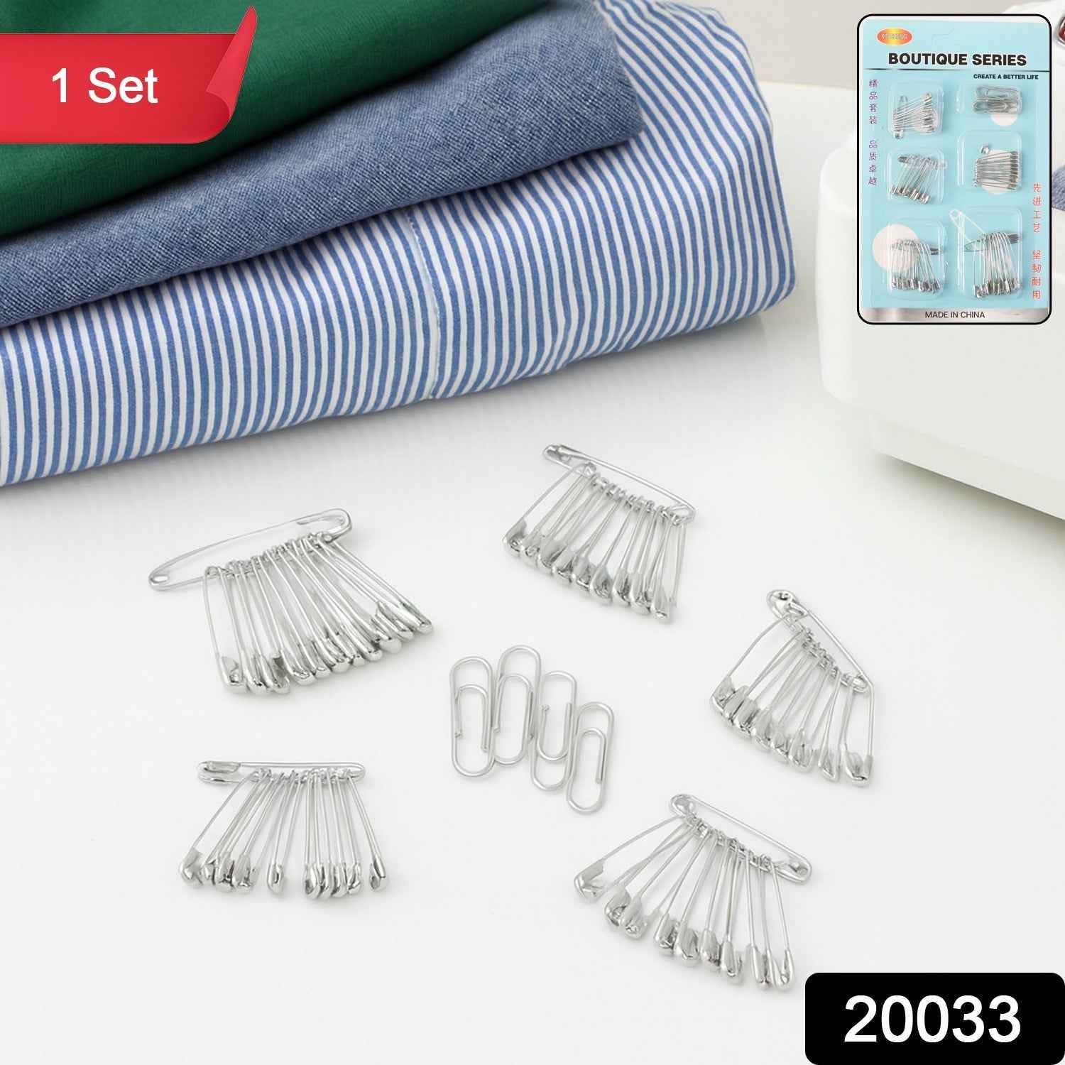 Metal Safety Pin Set – Durable Multipurpose Tailoring & Repair Kit
