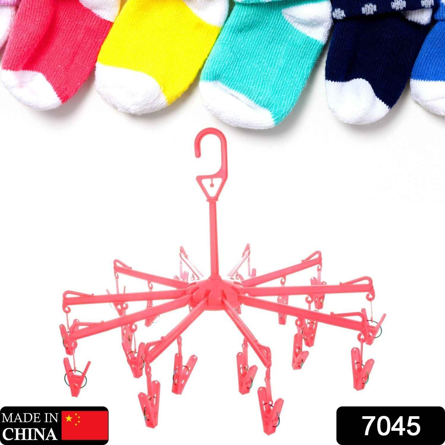 Foldable Clothes Drying Rack – 16 Clip Hanger for Delicates | Mini Bubbles